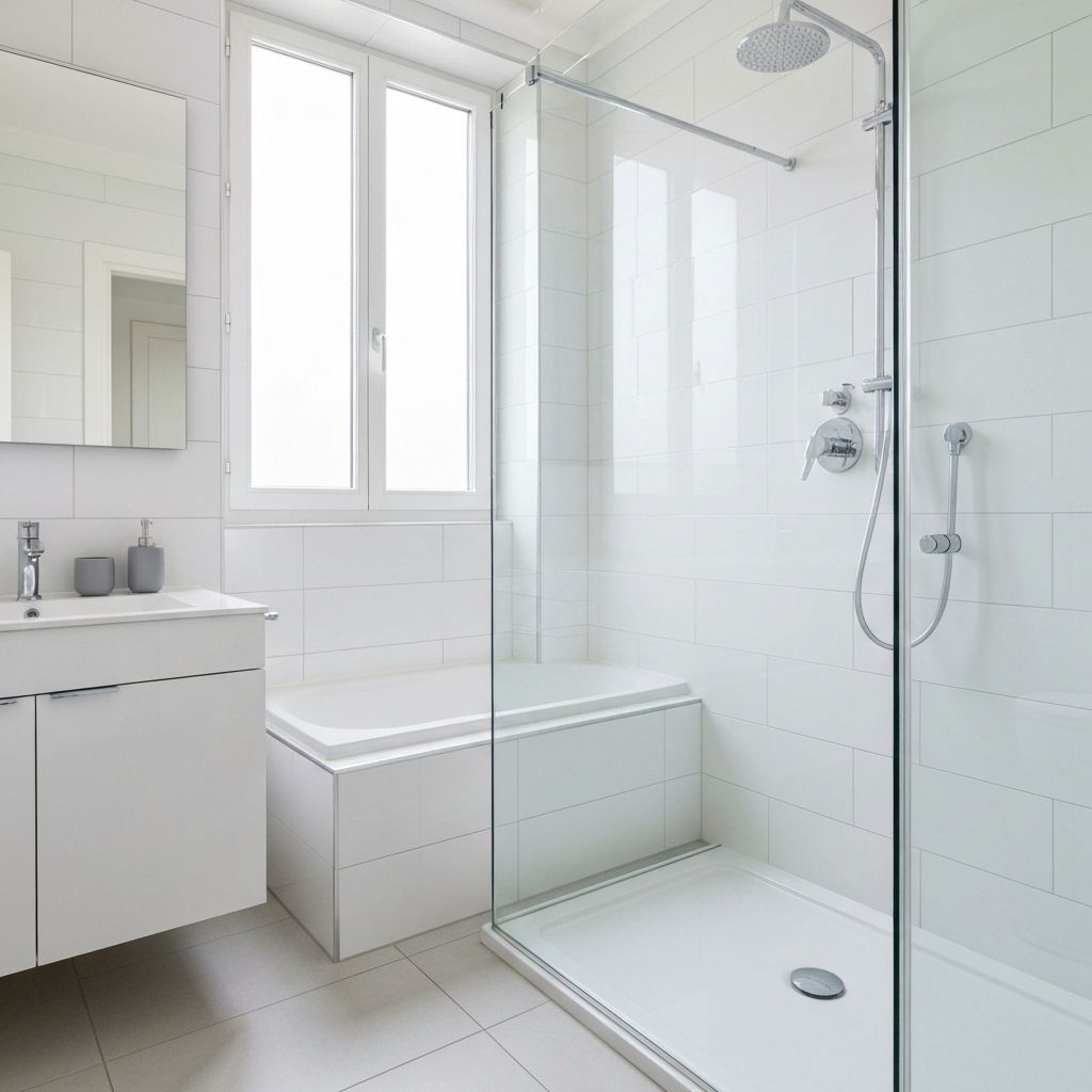 Rénovation salle de bain moderne à Mâcon par Guillaume Plombier